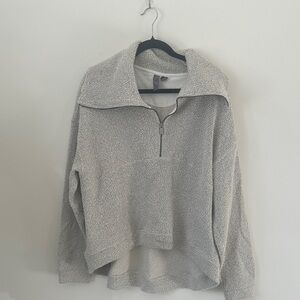 Sweaty Betty Gray Quarter-Zip Sweater